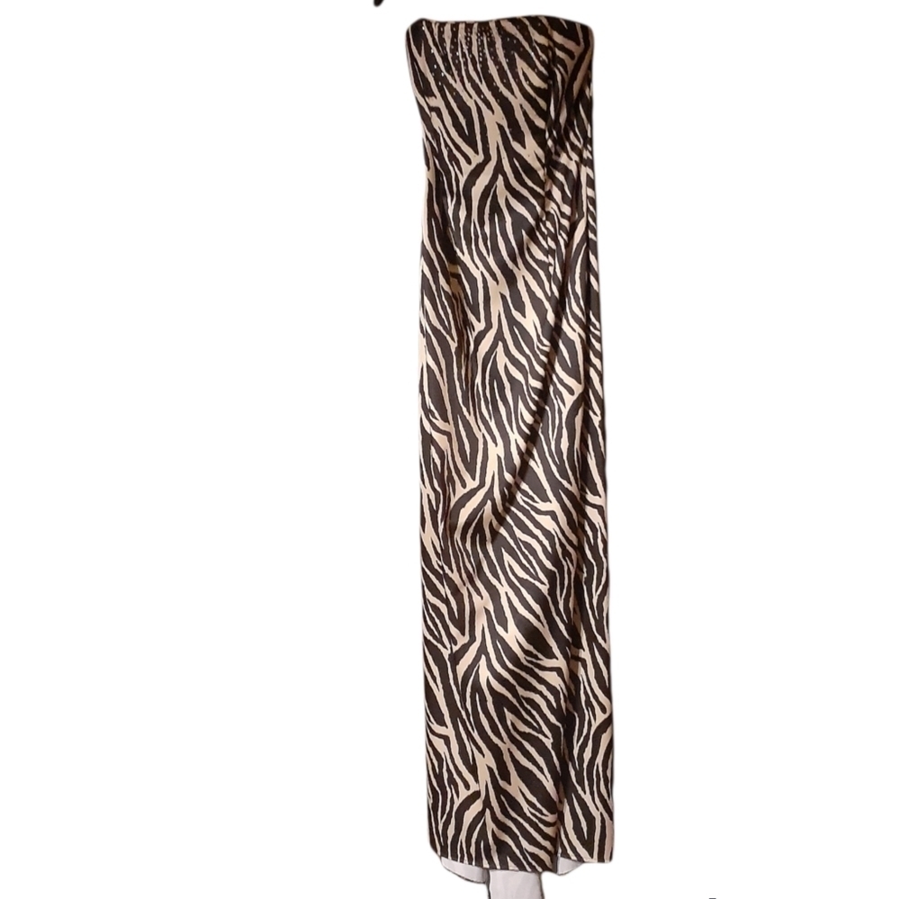 JESSICA McClintock Juniors Dress Strapless Gunne Sax Animal Tiger Print 7